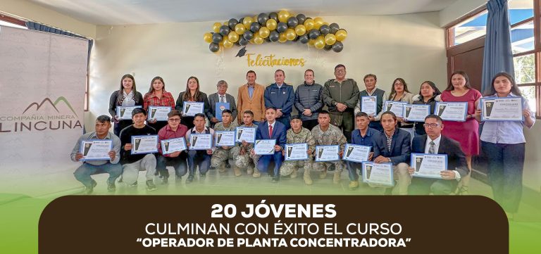 20 jóvenes completan con éxito el curso gratuito de “Operador de Planta Concentradora”